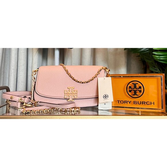 NEW!  Tory Burch Britten Convertible Crossbody Shoulder Bag in Shell Pink - Picture 1 of 15